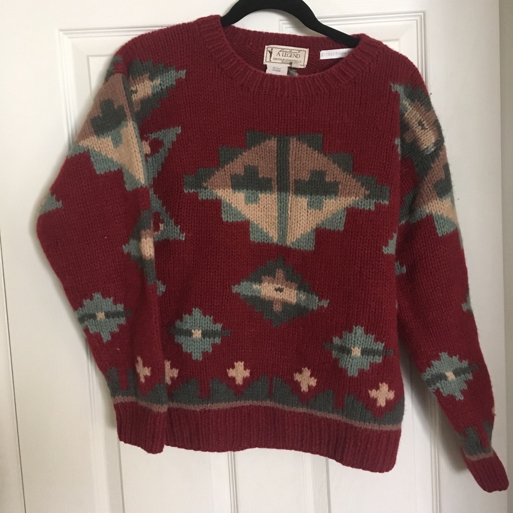 Vintage Eddie Bauer (1989) 100% wool sweater.